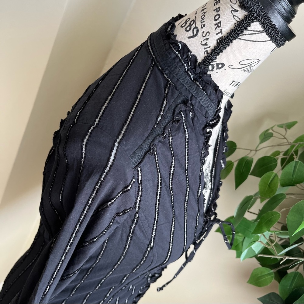 Zara Basic Stripe Tie-Front Button Down Top Black… - image 8